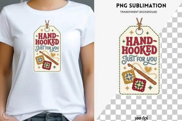 Christmas crochet png design for T-shirts