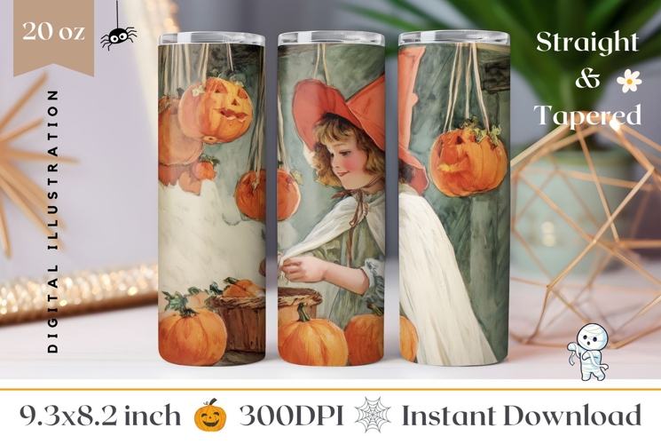 Vintage Halloween Tumbler Wrap, Vintage Fall Tumbler