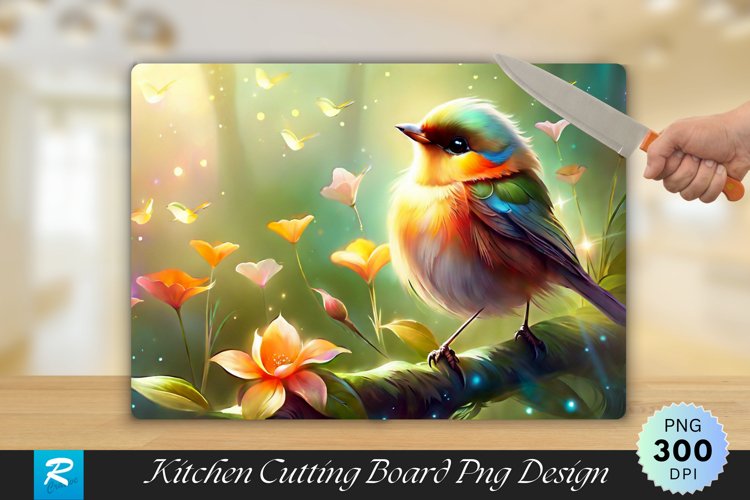 Cute Bird Cutting Board Sublimation Design