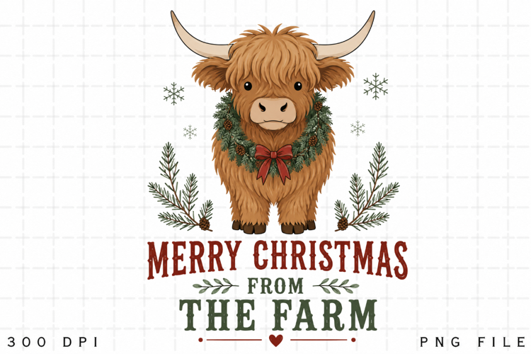 Merry Christmas From The Farm PNG Sublimation Design - Cute