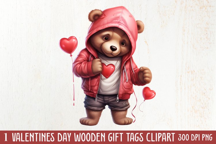 Valentines Day Bear Sublimation Clipart, Valentines Day PNG