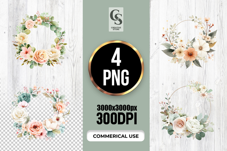 Floral Wreath Clipart Image 8