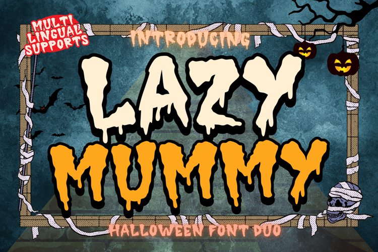 Lazy Mummy is a Duo Halloween decorative font