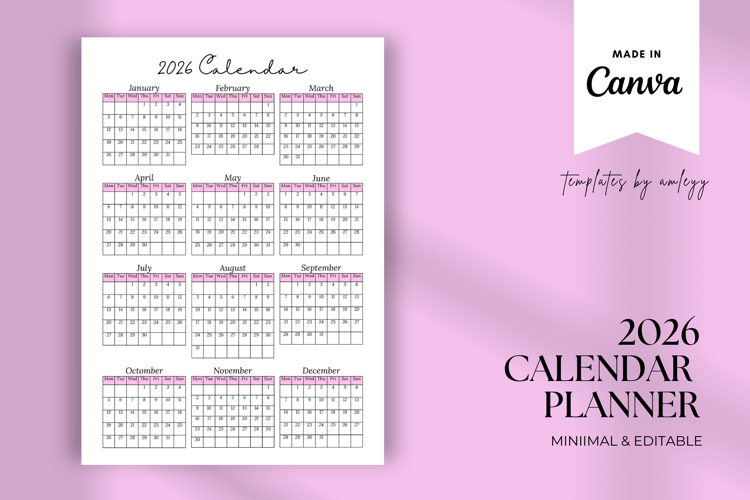 Canva Calendar Template Image 3