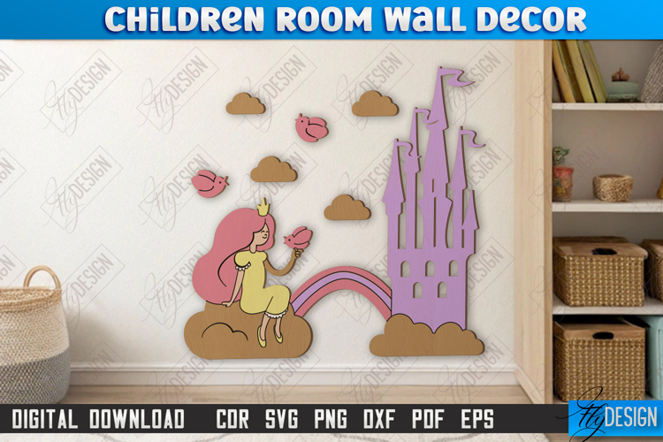 Children Room Wall Décor Laser Cut| Nursery Décor |Princess