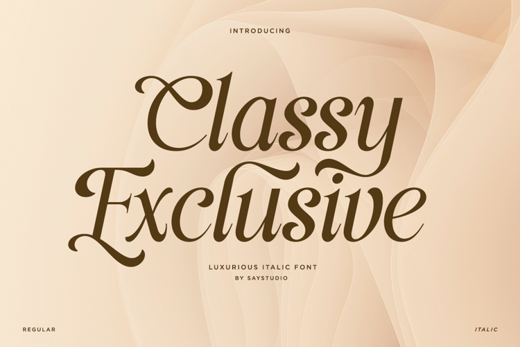 Classy Exclusive - Luxury Italic Font