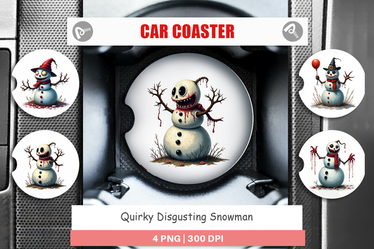 Quirky Snowman Car Coaster