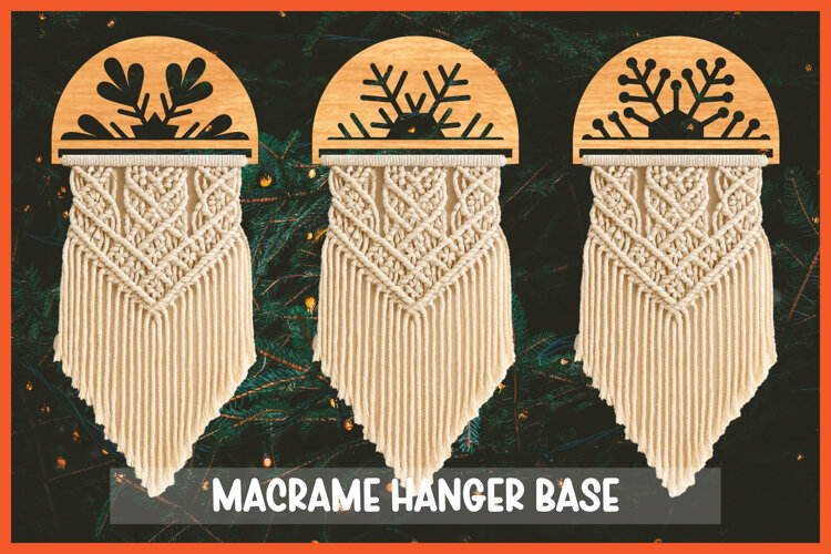 3 Snowflake Macrame Holder Laser cut, Home decor Laser Cut example image 1