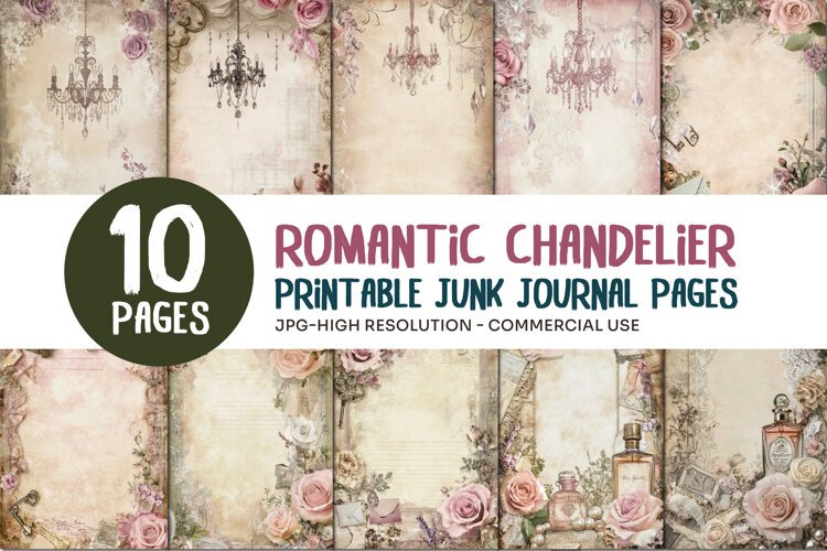 Romantic Chandelier Junk Journal Pages example image 1