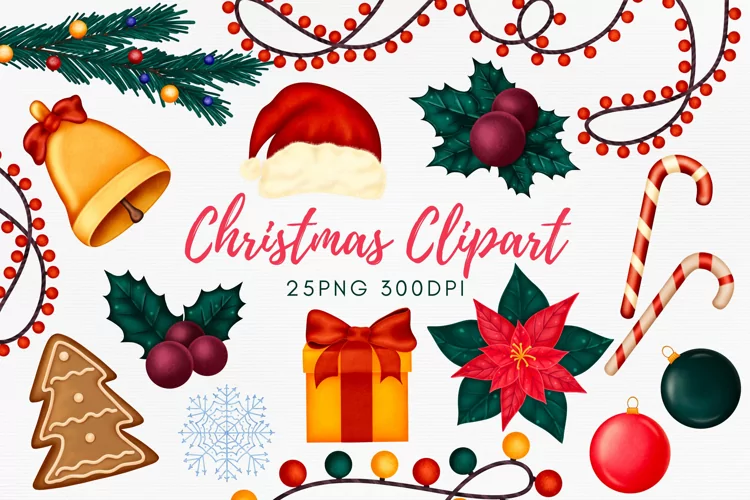 Christmas decorations PNG Bundle | Christmas Clipart