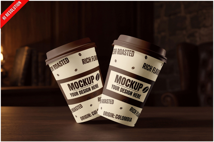 Two Disposable Coffee Cups