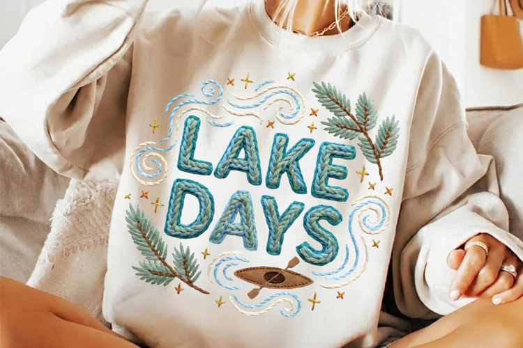 Lake Days Retro Outdoor Summer T-Shirt Sublimation Design