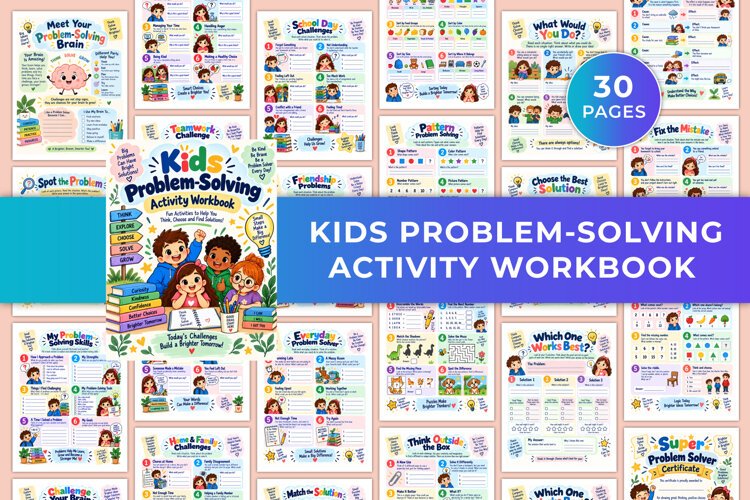 Kids Problem-Solving Activity Workbook Kdp interiors example image 1