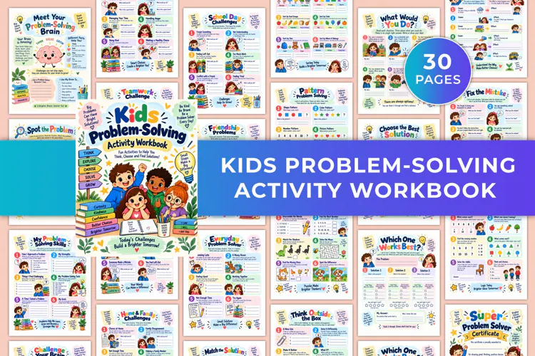 Kids Problem-Solving Activity Workbook Kdp interiors