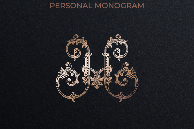H Monogram Logo, Elegant Initial Monogram
