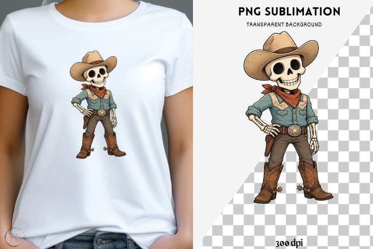 Western gothic halloween png design for T-shirts