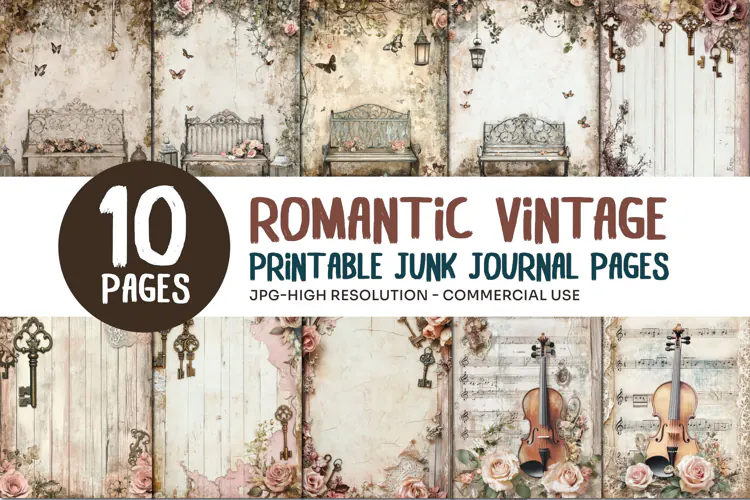 Romantic Vintage Junk Journal Pages