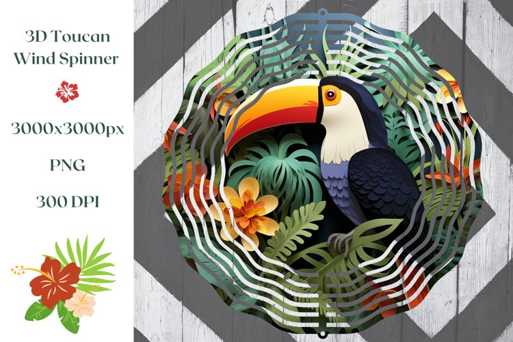 3D Toucan Wind Spinner Sublimation, 3D Summer Sublimation