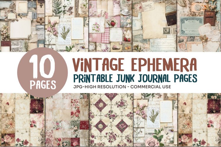 Vintage Ephemera Junk Journal Pages example image 1
