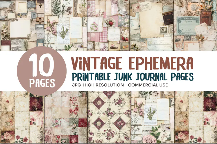 Vintage Ephemera Junk Journal Pages