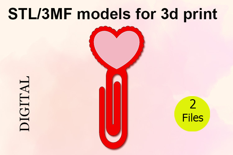 Paper Clips, Heart STL/3MF files for 3D Printing