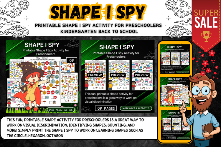 Shape I Spy Activity for Preschoolers Worksheet Activities