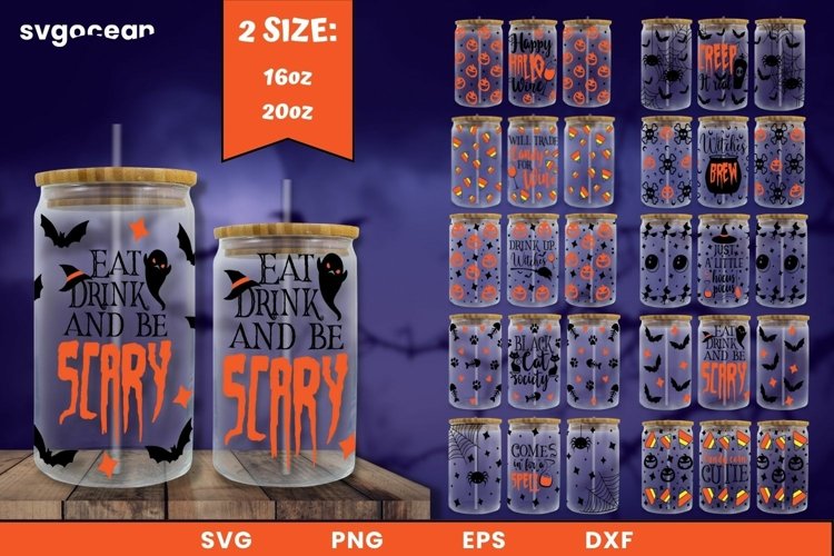 Halloween Can Glass Wrap | 16 oz   20 oz Libbey Glass