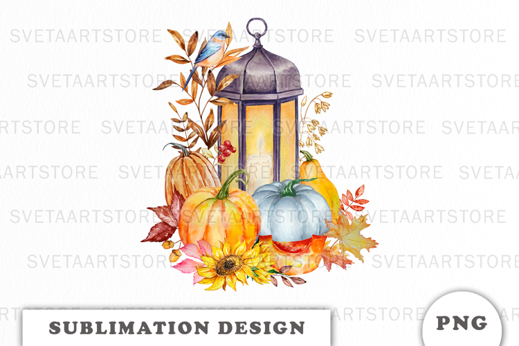 Watercolor Autumn Composition png