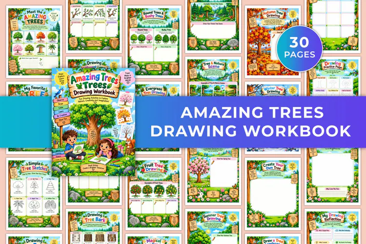 Amazing Trees Drawing Workbook Kdp interiors