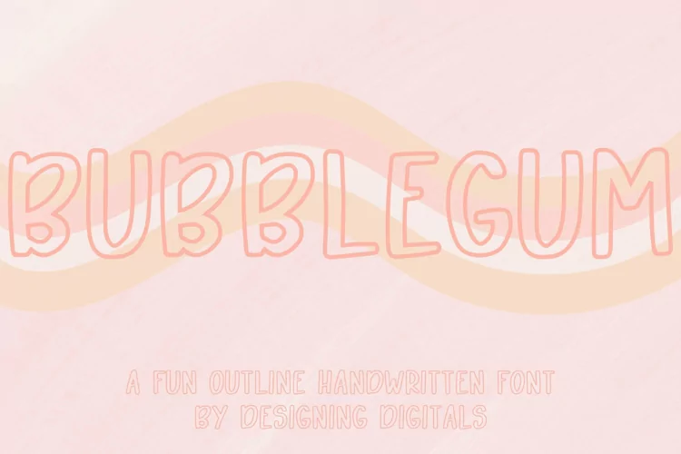 BubbleGum |A Bubble Outline Handwritten Font