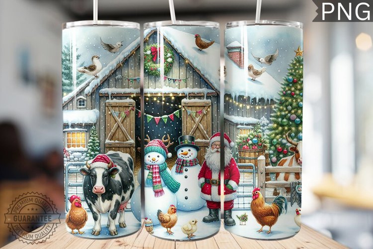 Farm Animals Tumbler Wrap - Christmas Tumbler Design