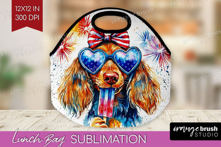 Dachshund Dog Lunch Bag 4th Of July Lunch Bug PNG