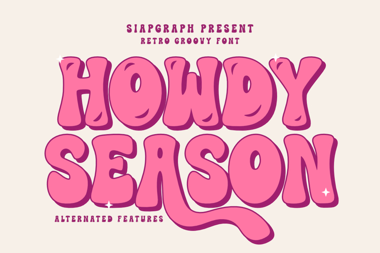 Howdy Season - Fun Retro Groovy Font