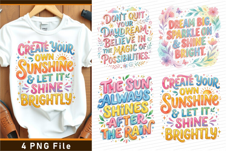 Shine Inspirational PNG, Sparkle Motivational sublimation example image 1