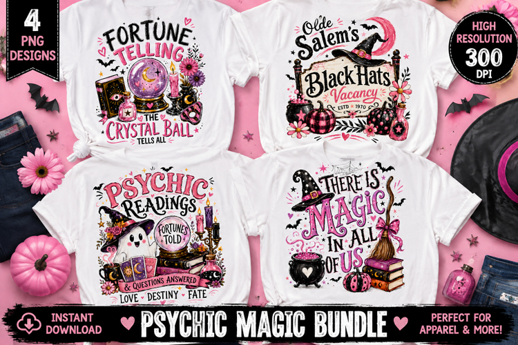 Preppy Witchy Halloween PNG, Pink Spooky Season Sublimation
