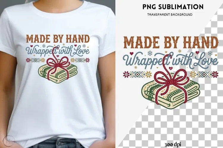 Christmas crochet png design for T-shirts