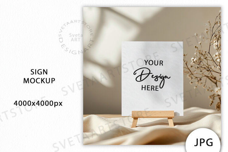 Table Sign Mockup JPG example image 1