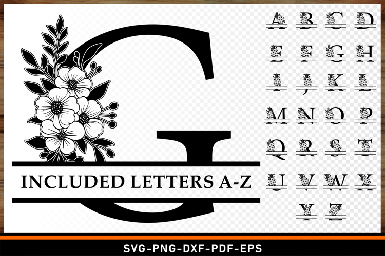 Split Monogram Letters SVG Laser Cut Files