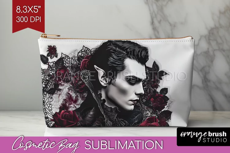 Dark Gothic Cosmetic Bag - Victorian Gothic Makeup Bag PNG