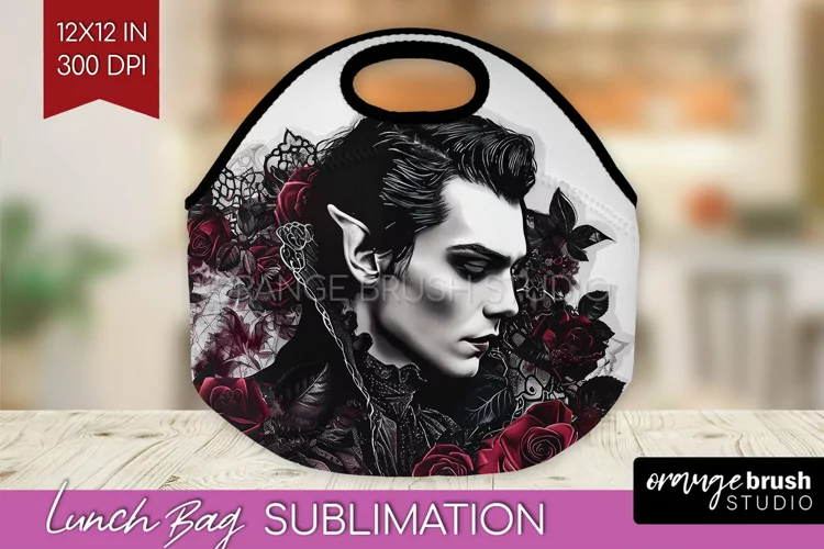 Dark Gothic Lunch Bag - Victorian Gothic Lunch Bug PNG