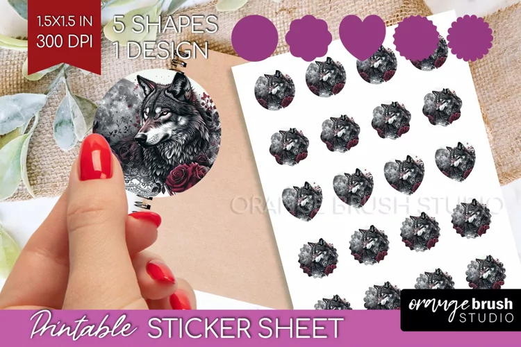 Dark Gothic Round Sticker - Victorian Gothic Printable Sheet