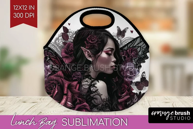 Dark Gothic Lunch Bag - Victorian Gothic Lunch Bug PNG