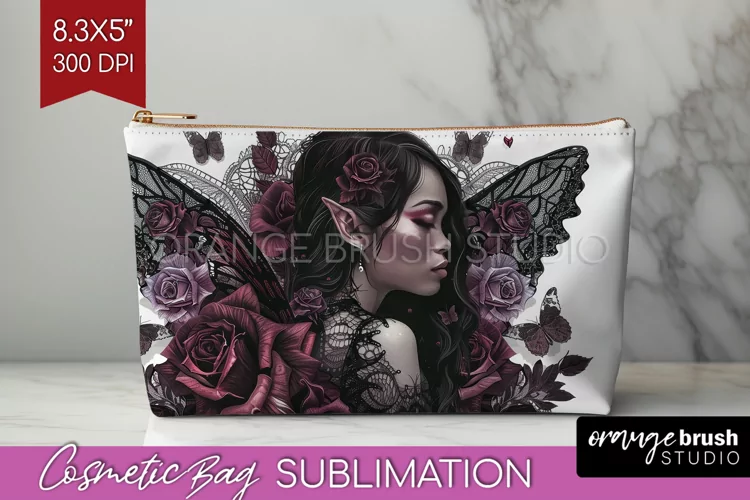 Dark Gothic Cosmetic Bag - Victorian Gothic Makeup Bag PNG