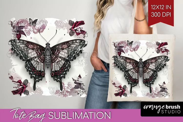 Dark Gothic Tote Bag - Victorian Gothic Tote Bag PNG