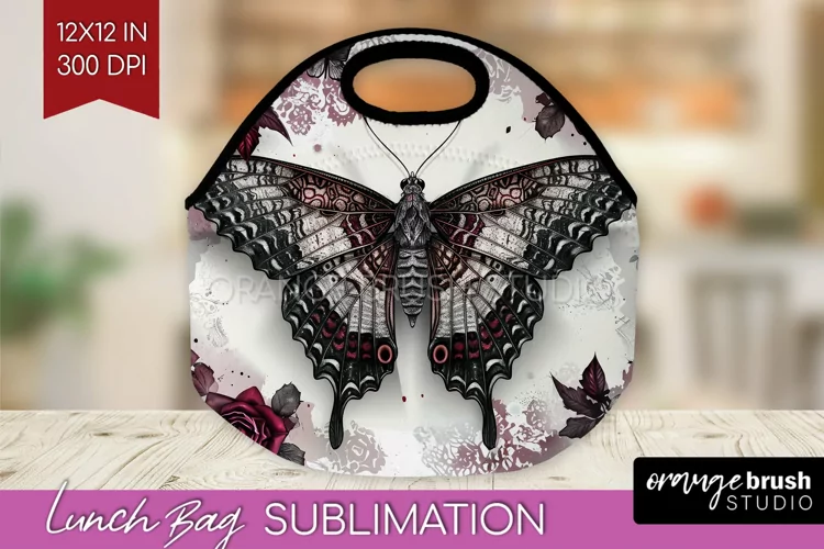 Dark Gothic Lunch Bag - Victorian Gothic Lunch Bug PNG