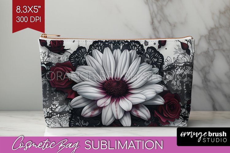 Dark Gothic Cosmetic Bag - Victorian Gothic Makeup Bag PNG example image 1