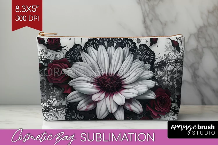 Dark Gothic Cosmetic Bag - Victorian Gothic Makeup Bag PNG