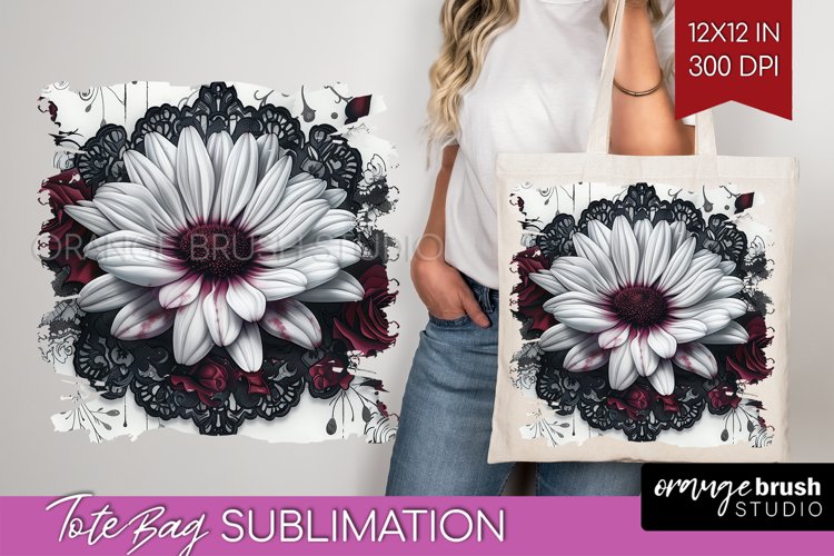 Dark Gothic Tote Bag - Victorian Gothic Tote Bag PNG example image 1