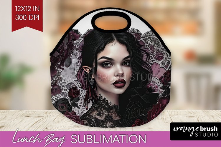 Dark Gothic Lunch Bag - Victorian Gothic Lunch Bug PNG example image 1