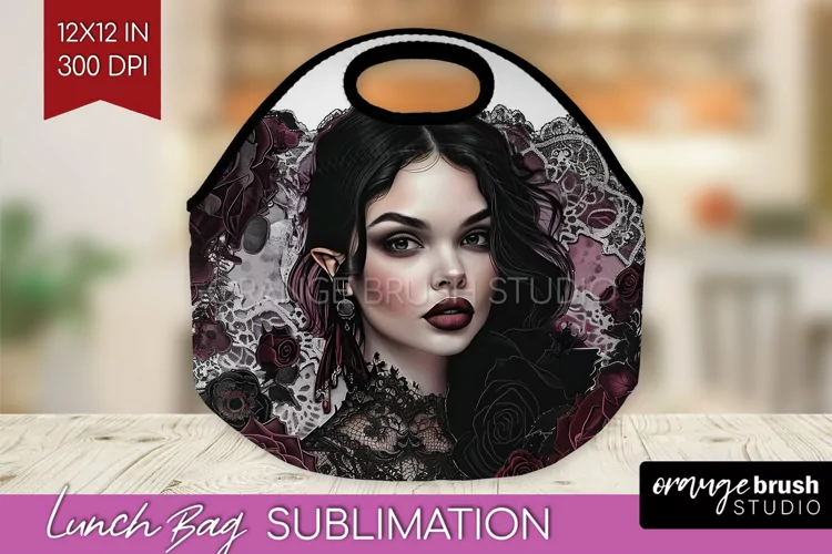 Dark Gothic Lunch Bag - Victorian Gothic Lunch Bug PNG